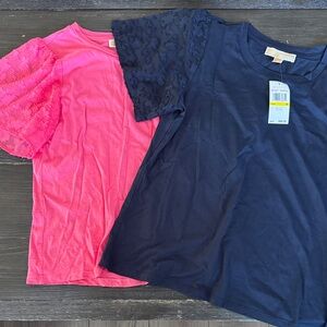 Michael Kors Pink and Navy Blouses